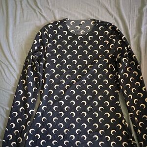 Marine Serre Black All over Moon Long Sleeve T-Shirt